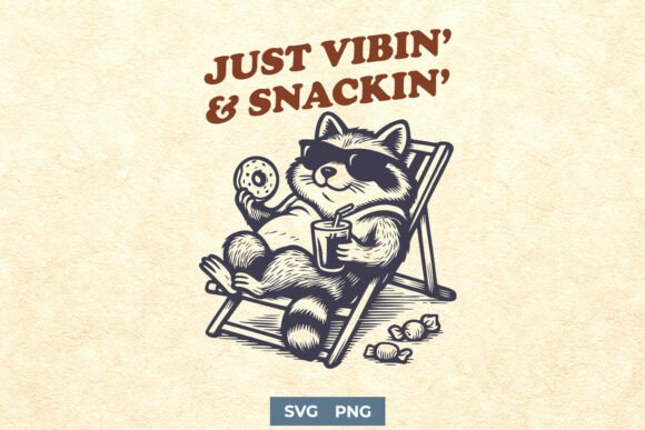 Download Just Vibin’ and Snackin’ Cool SVG PNG - Premium Resources