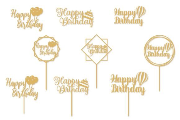 Download Happy Birthday Cake Topper Svg Cut File - Premium Bundle